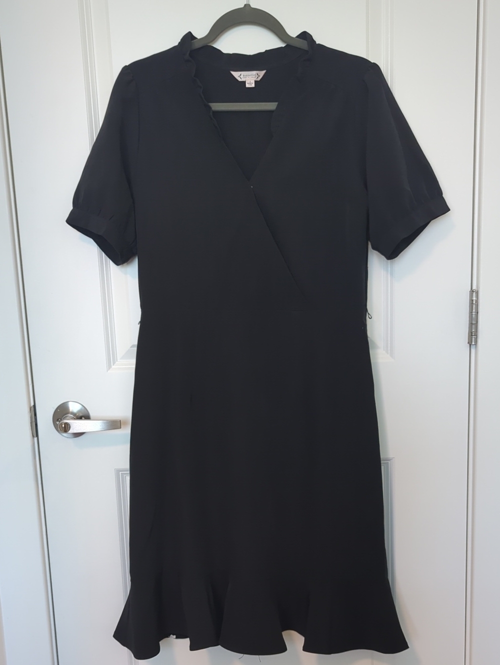Nanette Lepore Black Short-Sleeve Ruffle-Hem Dress